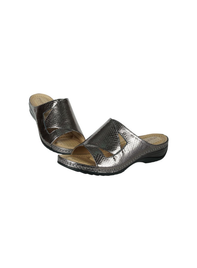 Michelle Morgan 092-2834 Michelle Morgan Ladies Wedge Heel Sandals 88909-62 Pewter - Image 3