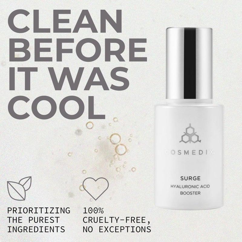 COSMEDIX Surge Hyaluronic Acid Booster for Face - Ultra Hydrating Face Serum with Vitamin C & Niacinamide Softens, Brightens & Moisturizes Skin - Facial Skin Care Product for Fine Lines & Wrinkles - Image 5