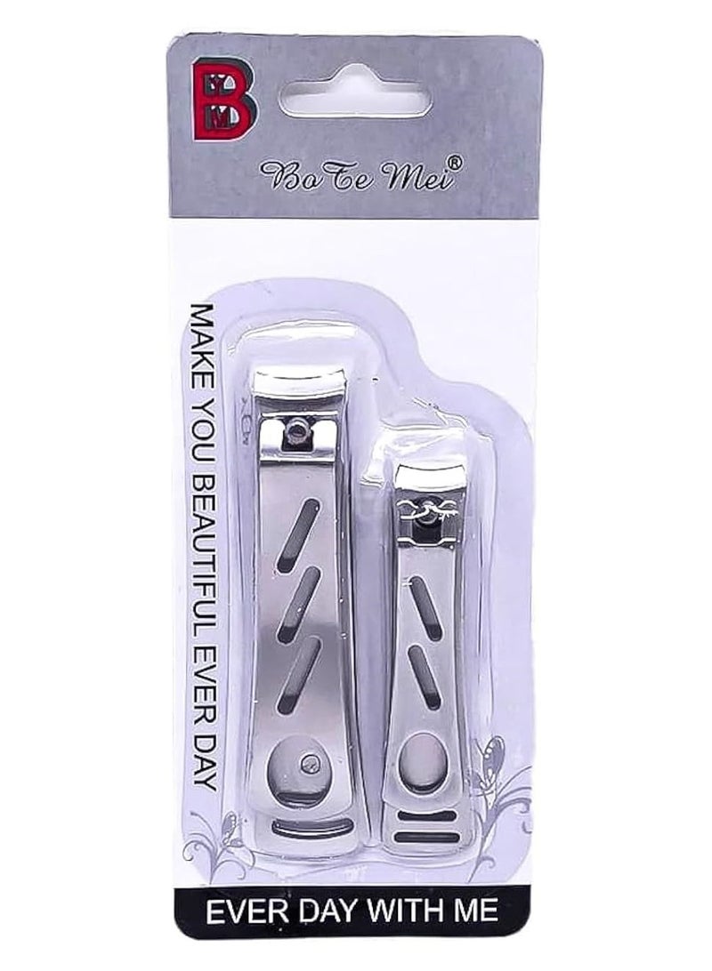 Generic Nail Clippers - Heavy Duty Stainless Steel Compact Nail File, Suitable for Cutting Thick Fingernails and Toenails for Men and Women (2pcs). - Image 1