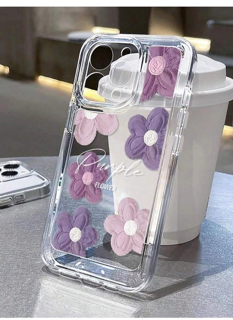 Designed for iPhone 14 Pro Max Case ,Clear Flower Soft & Flexible Shockproof Floral Women Phone Cover