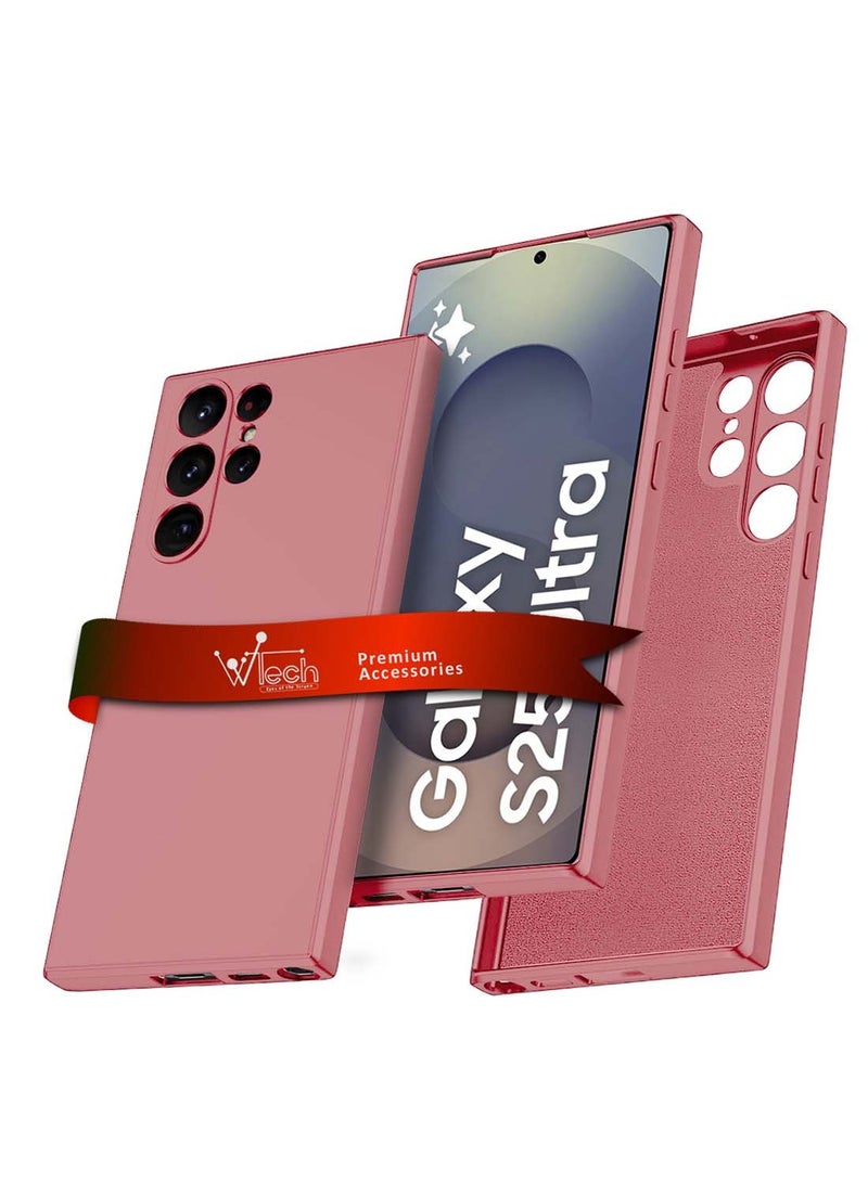 Wtech Samsung Galaxy S25 Ultra 2025 Premium Soft Liquid Silicone Case Cover - Pink - Image 1