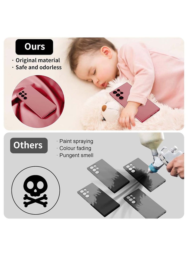 Wtech Samsung Galaxy S25 Ultra 2025 Premium Soft Liquid Silicone Case Cover - Pink - Image 2