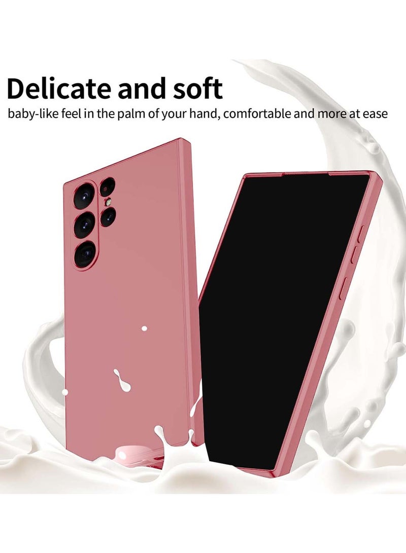 Wtech Samsung Galaxy S25 Ultra 2025 Premium Soft Liquid Silicone Case Cover - Pink - Image 3