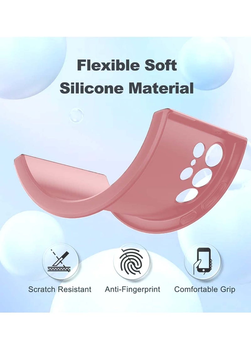 Wtech Samsung Galaxy S25 Ultra 2025 Premium Soft Liquid Silicone Case Cover - Pink - Image 4