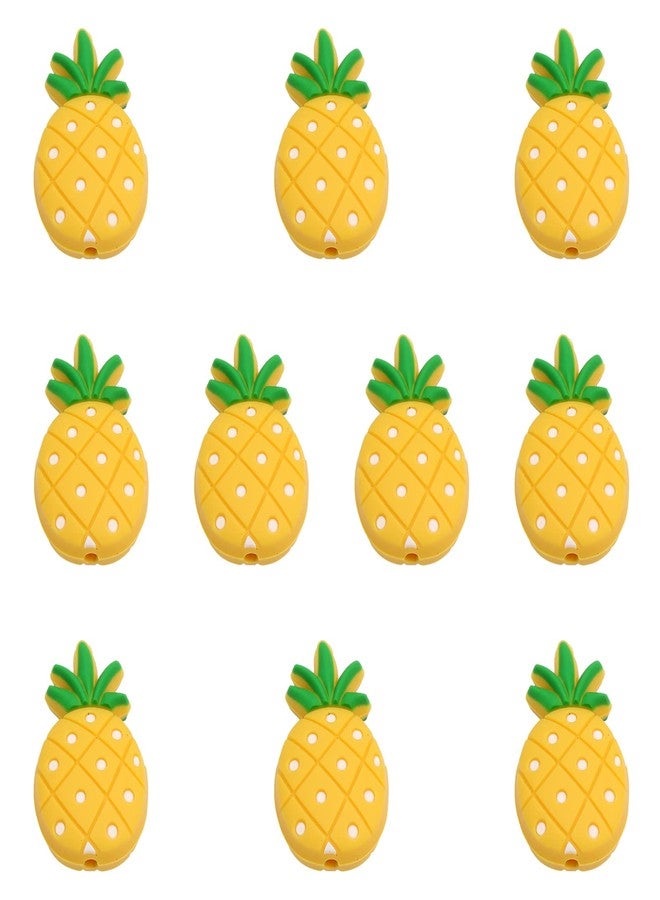 CHGCRAFT 10Pcs Pineapple Shape Silicone Beads for DIY Necklaces Bracelet Keychain Making Handmade Crafts, Gold - Image 1