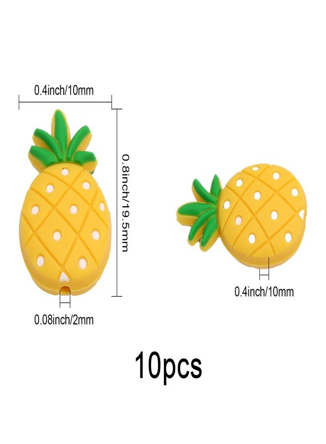 CHGCRAFT 10Pcs Pineapple Shape Silicone Beads for DIY Necklaces Bracelet Keychain Making Handmade Crafts, Gold - Image 2