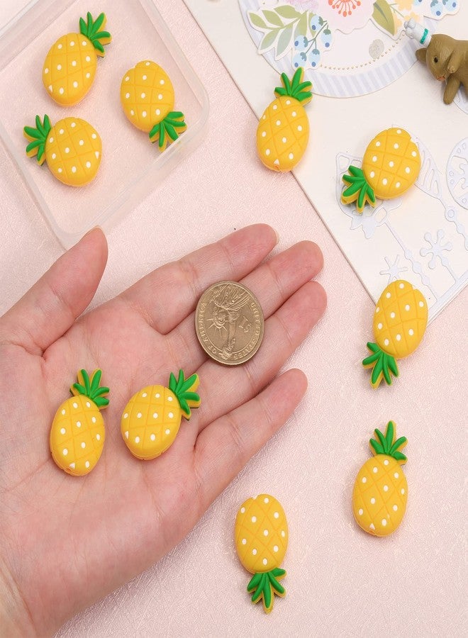 CHGCRAFT 10Pcs Pineapple Shape Silicone Beads for DIY Necklaces Bracelet Keychain Making Handmade Crafts, Gold - Image 3