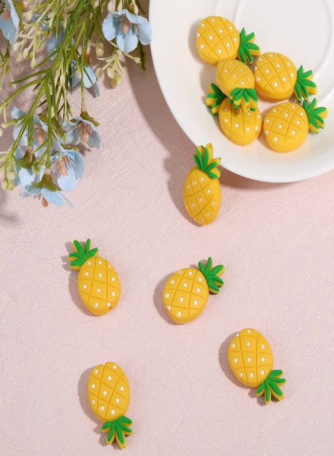 CHGCRAFT 10Pcs Pineapple Shape Silicone Beads for DIY Necklaces Bracelet Keychain Making Handmade Crafts, Gold - Image 4