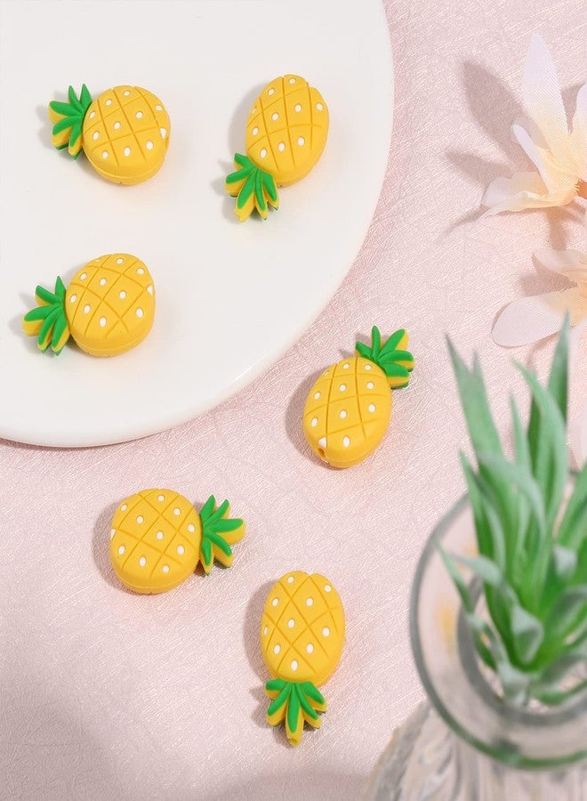 CHGCRAFT 10Pcs Pineapple Shape Silicone Beads for DIY Necklaces Bracelet Keychain Making Handmade Crafts, Gold - Image 5