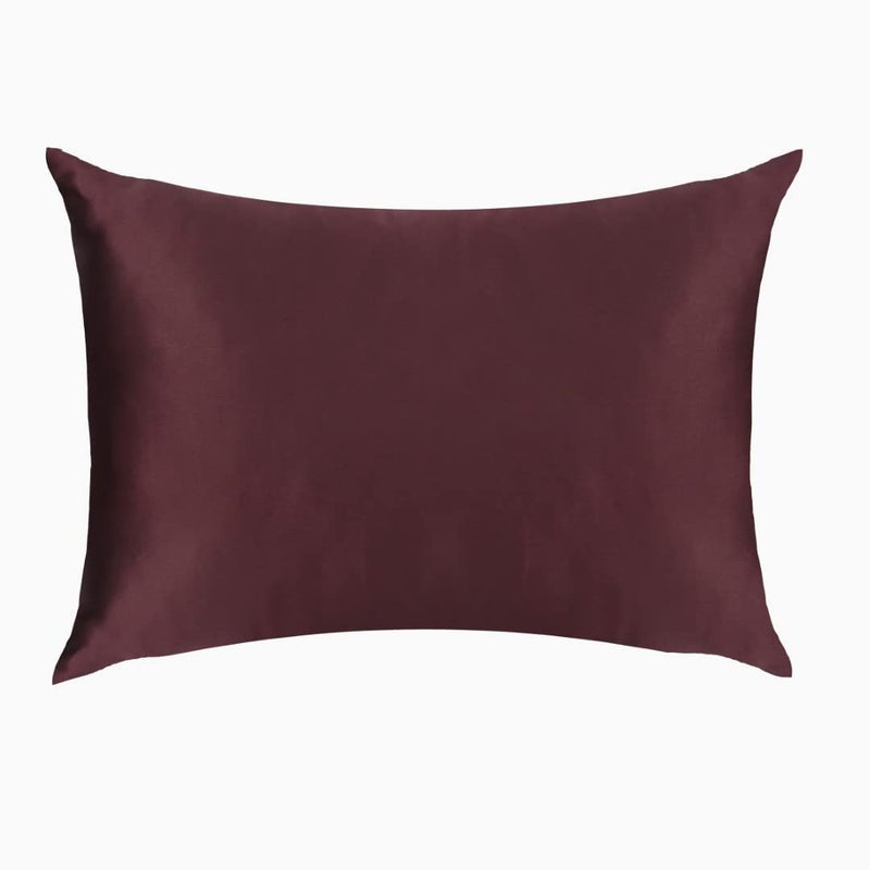 RITAM ONLINE Satin Silk Pillowcase & Pillow Covers with Envelop Closure Pillow Case Soft & Silky Hair and Skin Home Bed Decor Single Pcs (Standard Size(20" 26"), Grape Wine) - Image 1