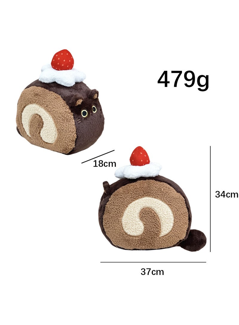 general New strawberry Swiss roll plush doll, plush toy suitable for children's birthday gifts, home decoration - Image 2