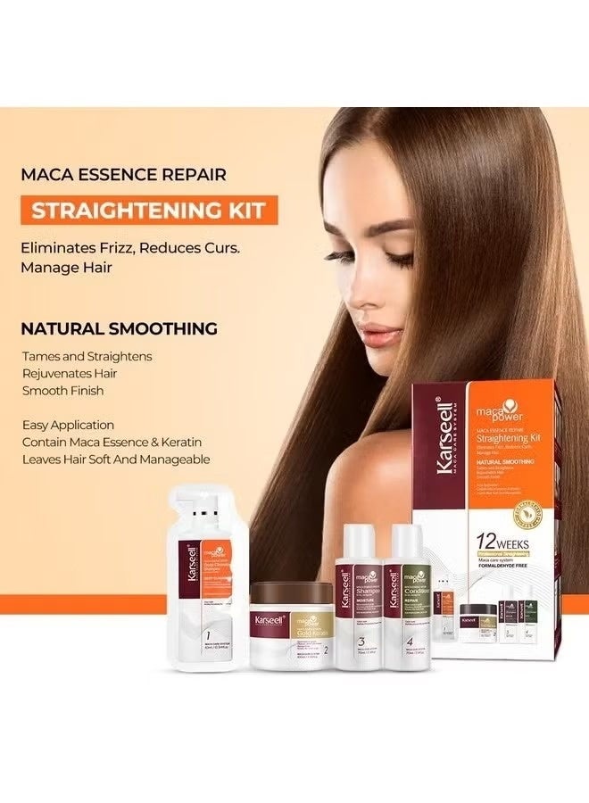 Karseell Maca essence repair Straightening Kit, 12 Weeks of Home Use Professional Straightening, Softer and Shinier Hair, All Hair Types - Image 3
