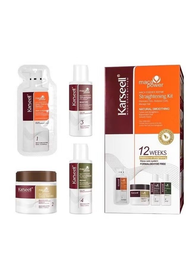 Karseell Maca essence repair Straightening Kit, 12 Weeks of Home Use Professional Straightening, Softer and Shinier Hair, All Hair Types - Image 1