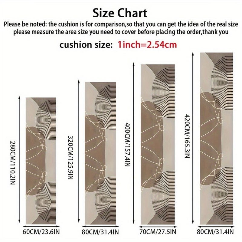850g/M Ultra Soft Thickened Swan Geometric Line Combination Runner 60x280cm Slip Resistant Machine Washable Suitable For Corridor Hallway Hall Bedroom Living Room Office Enhancing Happiness Cozy Home Decor Modern Design - Image 4