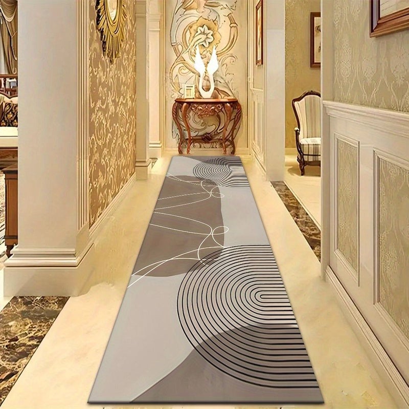 850g/M Ultra Soft Thickened Swan Geometric Line Combination Runner 60x280cm Slip Resistant Machine Washable Suitable For Corridor Hallway Hall Bedroom Living Room Office Enhancing Happiness Cozy Home Decor Modern Design - Image 5