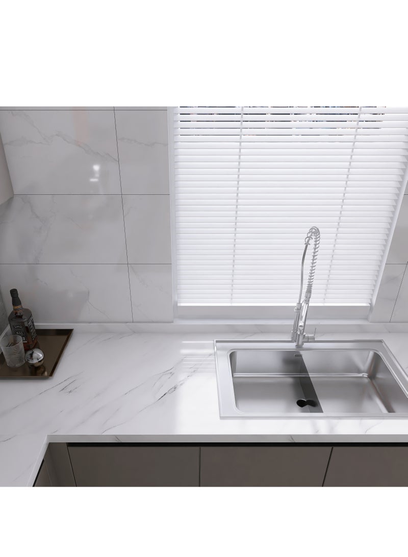 KINGMAZI Kitchen Countertop Self-Adhesive Waterproof Wallpaper 60cm*10m White - Image 5