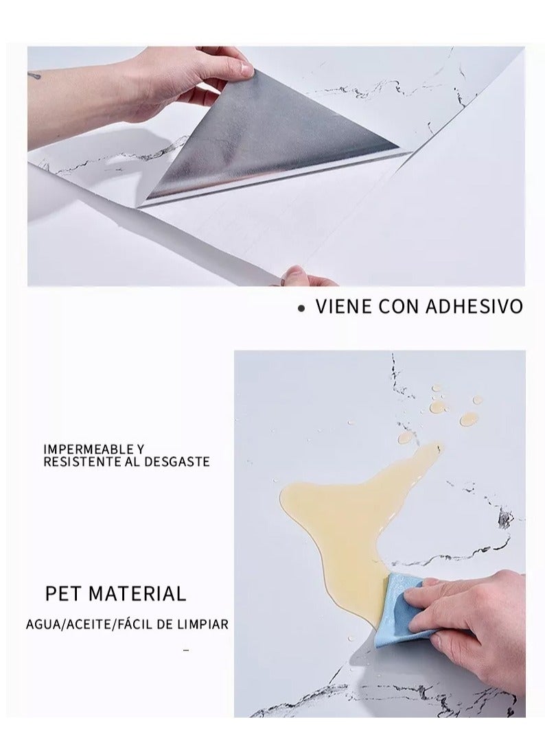 KINGMAZI Kitchen Countertop Self-Adhesive Waterproof Wallpaper 60cm*10m White - Image 4