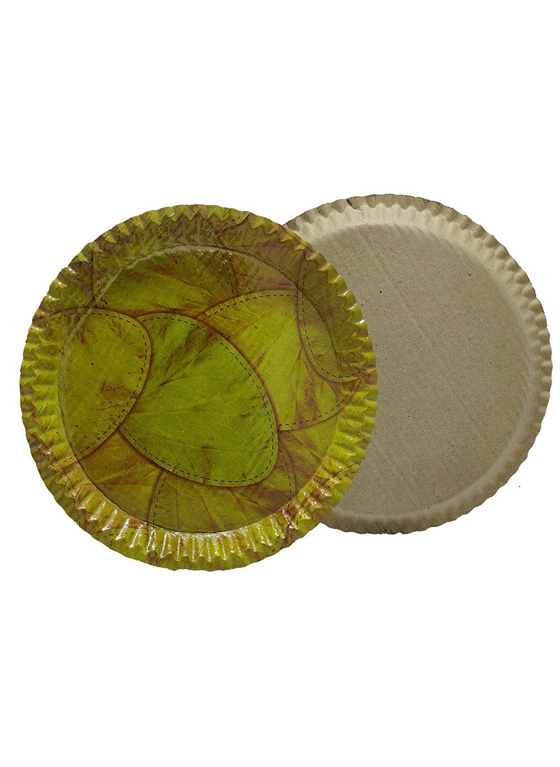 PMW pmw - 12 Inch Paper Dinner Plates - Pack of 50-100% Biodegradable - Eco Friendly - Natural Paper Plates  - Image 2