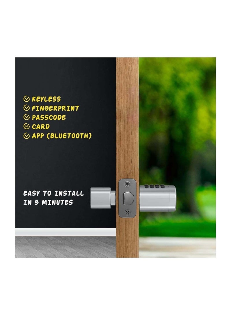 Areb SMART LOCK CYLINDER BLACK C1SLLWYB – Fingerprint, PIN Code, IC Card, Mechanical Key, Wi-Fi App Control, Auto-Lock, Anti-Theft Security for Home, Office, Commercial  Residential Use - Image 5