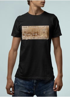 MERCH Explore the Cosmos in Style with our Ancient Egyptian Styled Spaceship Carving T-shirt  - Image 1