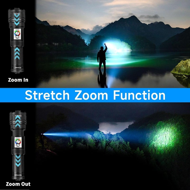 DOCOSS Metal C20 Led Torch Light 68 Hrs Work timeHigh Power Long Distance Rechargeable Powerful Bright Zoomable Flash Light TorchLong Range BeamWaterproofAluminium BodyBlack - Image 4