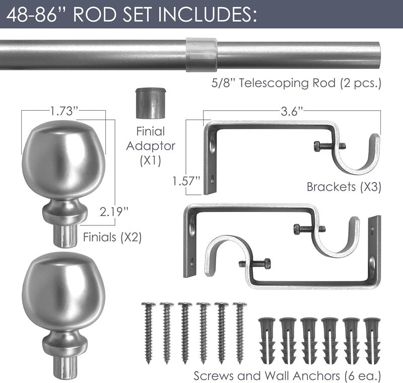 Decopolitan Morena 4886 Inch Adjustable Curtain Rod Set 58 Inch Diameter in Brass - Image 4