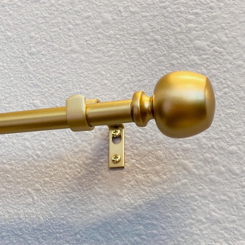 Decopolitan Morena 4886 Inch Adjustable Curtain Rod Set 58 Inch Diameter in Brass - Image 2