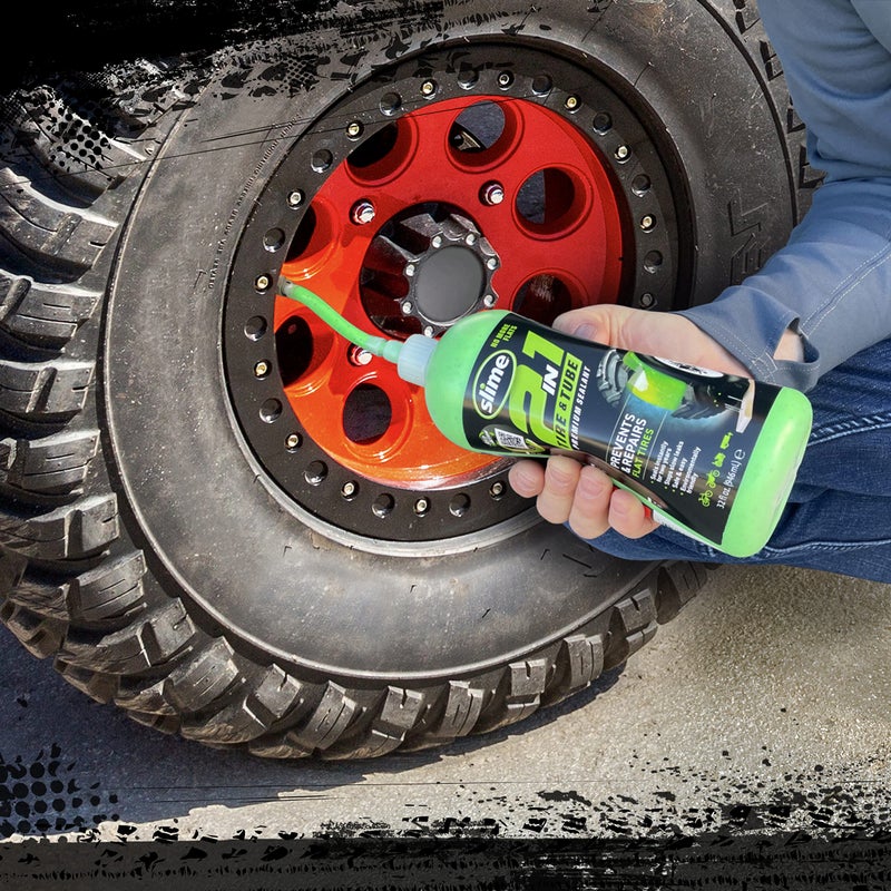 Slime 10194 2-in-1 Tire & Tube Sealant Puncture Repair Sealant, Premium, Prevent and Repair, Suitable for All Off-Highway Tires and Tubes, Non-Toxic, Eco-Friendly, 32 oz Bottle - Image 1