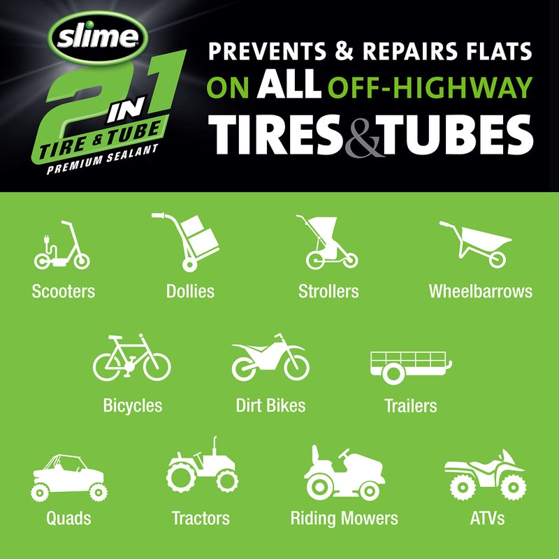 Slime 10194 2-in-1 Tire & Tube Sealant Puncture Repair Sealant, Premium, Prevent and Repair, Suitable for All Off-Highway Tires and Tubes, Non-Toxic, Eco-Friendly, 32 oz Bottle - Image 5