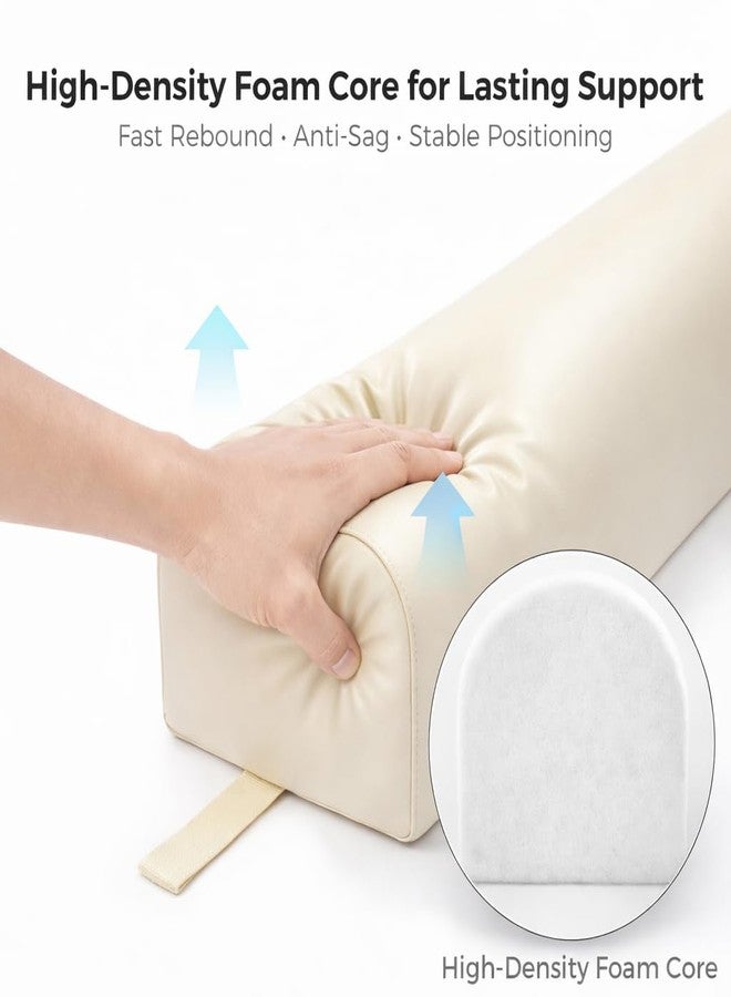 ProTouch Dual-Cover Comfort Massage Bolster Pillow 3/4 Round, 26 x 6 x 6 in PU Leather & Cooling Cover Bolster for Massage Table, Massage Bolster Pillow for Legs, Leg & Knee Bolster Support - Beige/Light Gray - Image 5