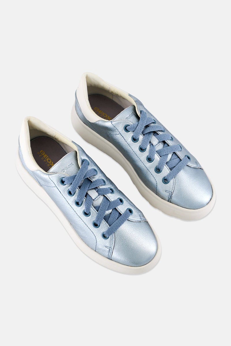 GEOX Women Spherica Lace Up Casual Shoes, Light Blue  - Image 4