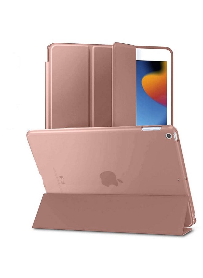 برو إليت - غطاء حماية ProElite Smart Flip لجهاز Apple iPad Air 1 Air 2 مقاس 9.7 بوصة من الجيل الخامس/السادس، شفاف، ذهبي وردي - Image 1
