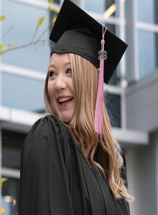 Endea Graduation شرابة تخرج بلون واحد من إنديا مع تعليقة فضية لامعة (وردي، 2026) - Image 5