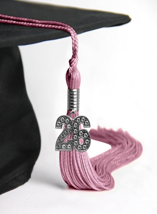 Endea Graduation شرابة تخرج بلون واحد من إنديا مع تعليقة فضية لامعة (وردي، 2026) - Image 4