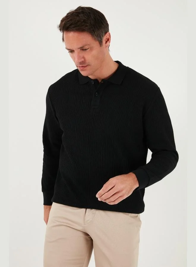 Buratti  Buratti Cotton Regular Fit Button-Down Polo Collar Sweatshirt Men's SWEAT 5905739 for Men | Best Price UAE