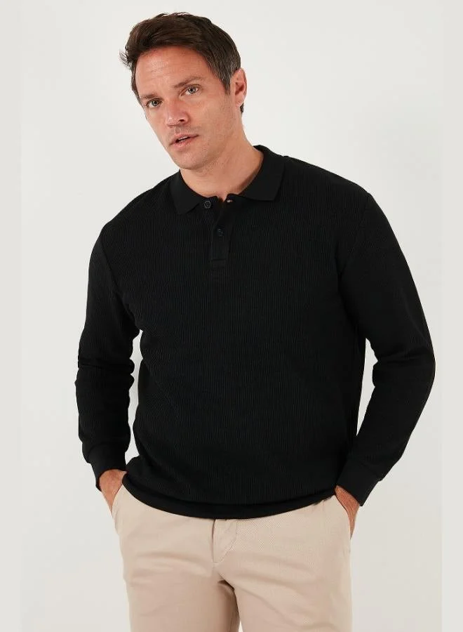 Buratti  Buratti Cotton Regular Fit Button-Down Polo Collar Sweatshirt Men's SWEAT 5905739 for Men | Best Price UAE
