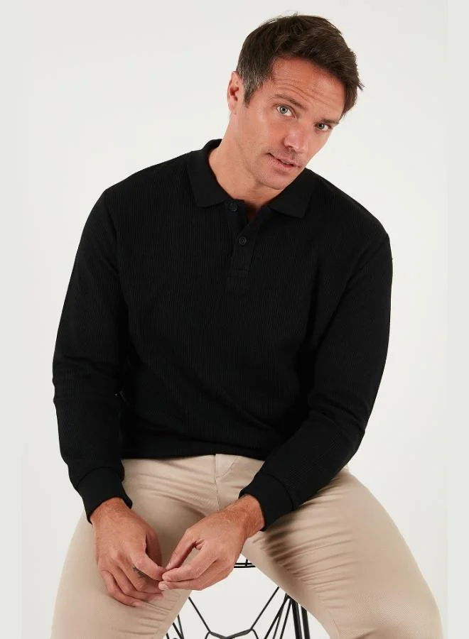 Buratti  Buratti Cotton Regular Fit Button-Down Polo Collar Sweatshirt Men's SWEAT 5905739 for Men | Best Price UAE