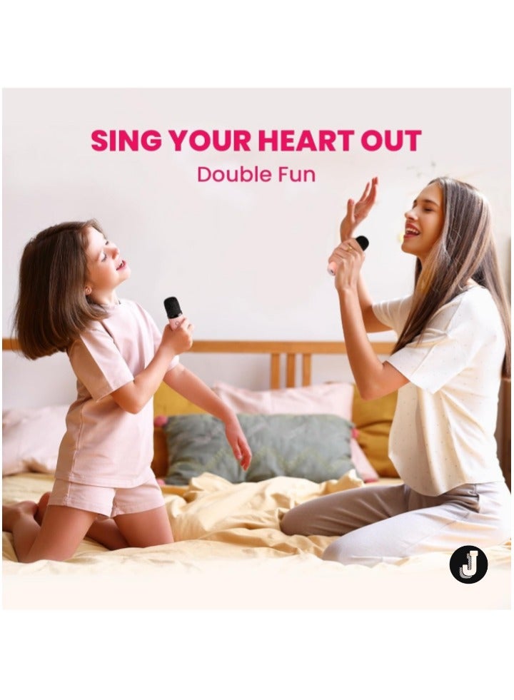 JAJEEK "Mini Karaoke Machine with Bluetooth Speaker – Dual Wireless Microphones for Karaoke Fun" - Image 2