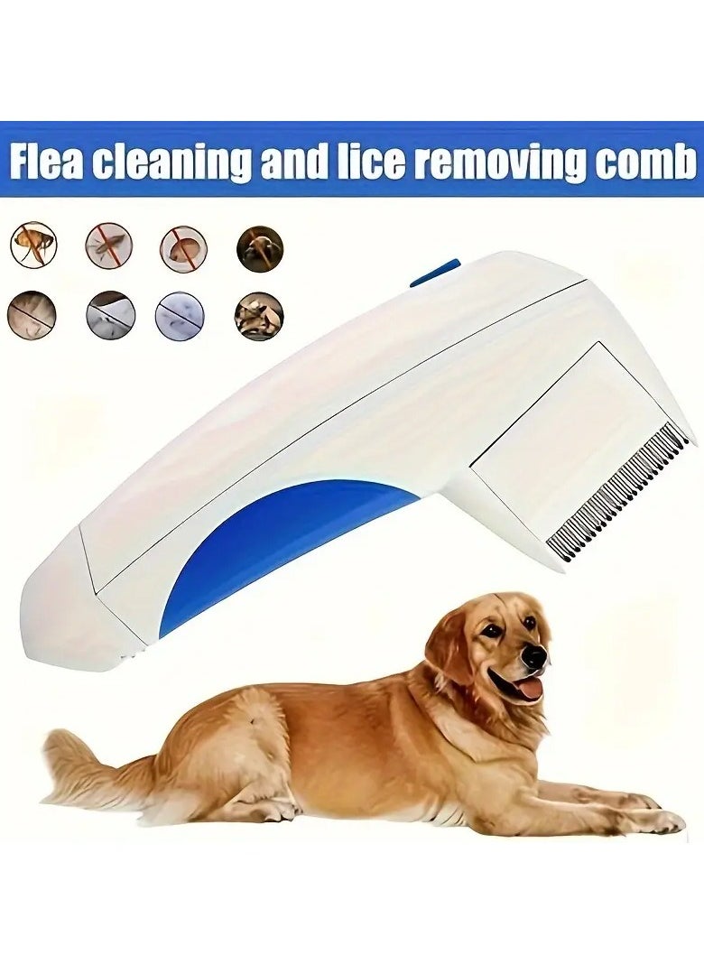 Goolsky - 1pc Electric Flea & Tick Cleaning Comb for Dogs and Cats, PVC Material, Pet Safe Battery-Operated Flea and Tick Removal Brush for All Breeds - Image 1