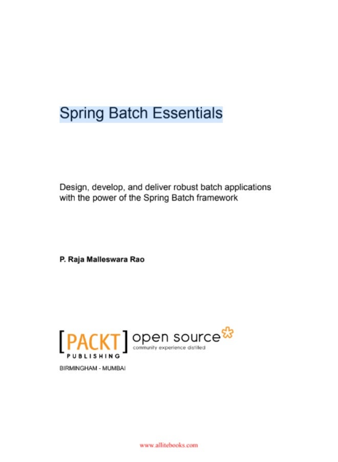 Spring Batch Essentials by P. Raja Malleswara Rao | Learn Batch Processing with Spring Framework - Image 2