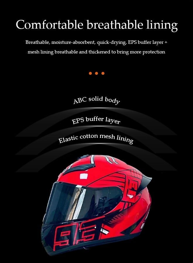DUNISO Full Face Motorcycle Helmets, Lightweight Crash Resistant Motorcycle Helmet,Bike Motorbike Racing Casco Moto Helmet with Black Lenses,Breathable Lining,Suitable for Men and Women (L) - Image 4