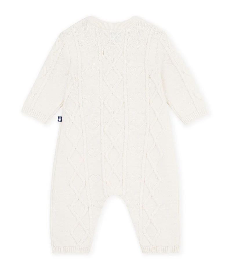 بيتي باتو Babies' Jumpsuit In A Plain Wool And Cotton Knit