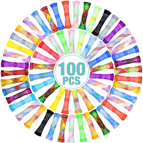 Macarrie 100 Pieces Marble Mesh Fidget Toy Stress Relieve Fidget Toy for Anxiety Sensory Quiet Marble Sensory Toys Silent Toys for School Office ADHD Add OCD Autism GiftsVivid Style - Image 1
