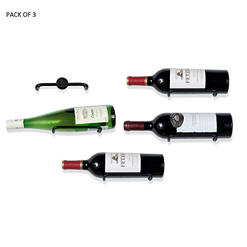 INDIAN DECOR 28271 Wall Mount Custom Design Iron Wine Bottle Holder Rack by for All Adult Beverages or Liquor Set of 3 Black - Image 3