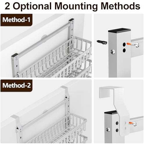 POKIPO 9 Tier Over The Door Pantry Organizer, 2 in 1 Wall Mount or Hanging Spice Rack with Adjustable Basket, Seasoning Organizer and Storage for Kitchen Cabinet Closet Bathroom - Image 3