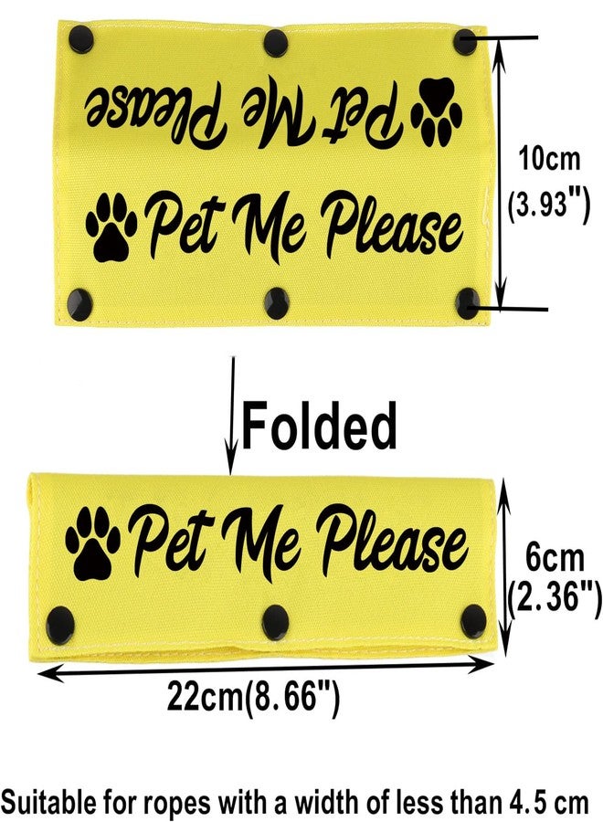 BLUPARK Funny Dog Leash Sleeve Pet Me Please Dog Leash Wrap Wrap Alert Hanging ID Patch Tag Pet Birthday Gift(Pet Me Please) (Pet Me Please-YE Sleeve) - Image 2
