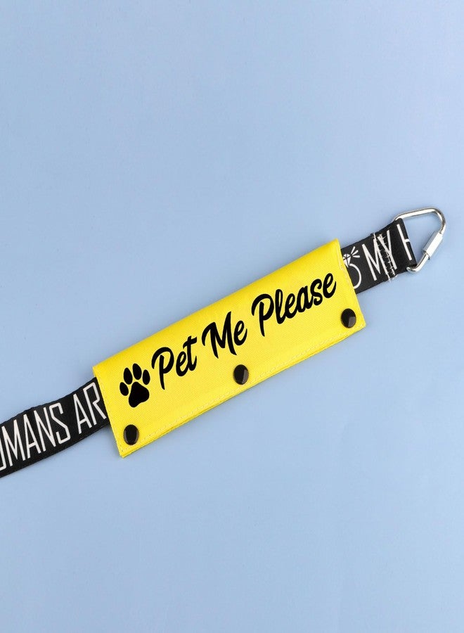 BLUPARK Funny Dog Leash Sleeve Pet Me Please Dog Leash Wrap Wrap Alert Hanging ID Patch Tag Pet Birthday Gift(Pet Me Please) (Pet Me Please-YE Sleeve) - Image 3