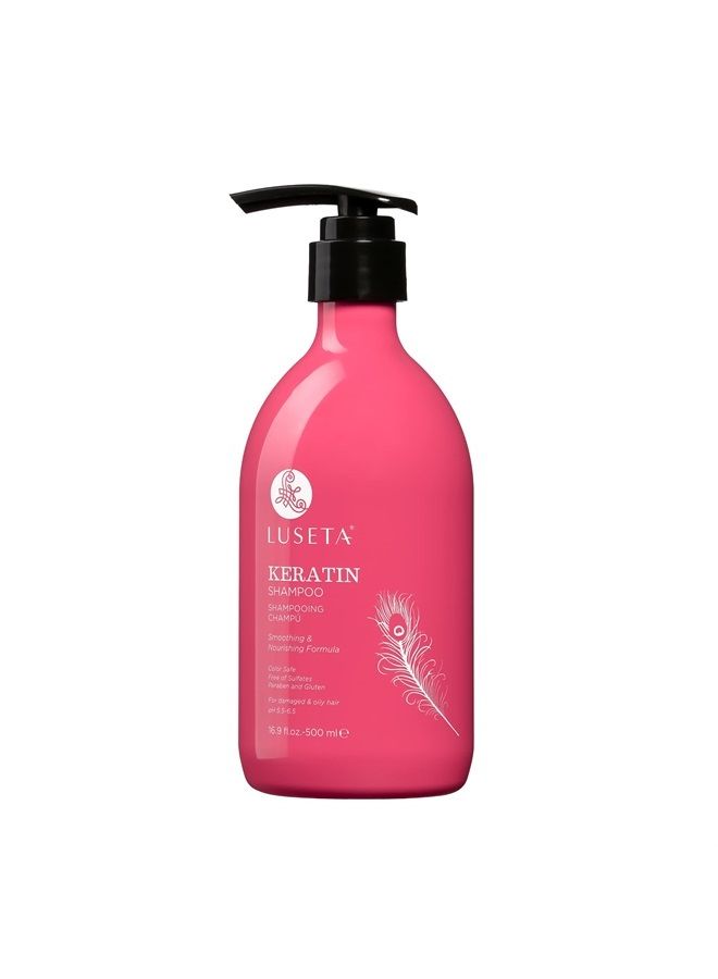 L LUSETA Luseta Keratin Shampoo for Dry Damaged Hair, Smoothing & Nourishing for Color Treated Hair 16.9 Oz - Image 1