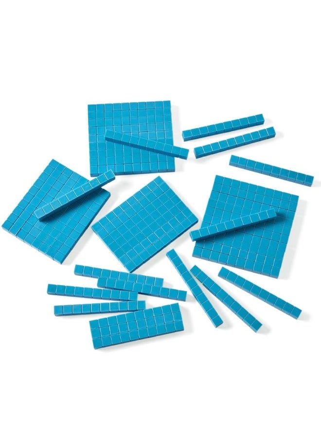 hand2mind - hand2mind Blue Plastic Base Ten Blocks Rods Set, Place Value Blocks, Counting Cubes for Kids Math, Base Ten Blocks Classroom Set, Math Blocks Kindergarten, Base 10 Math Manipulatives (Set of 50) - Image 1