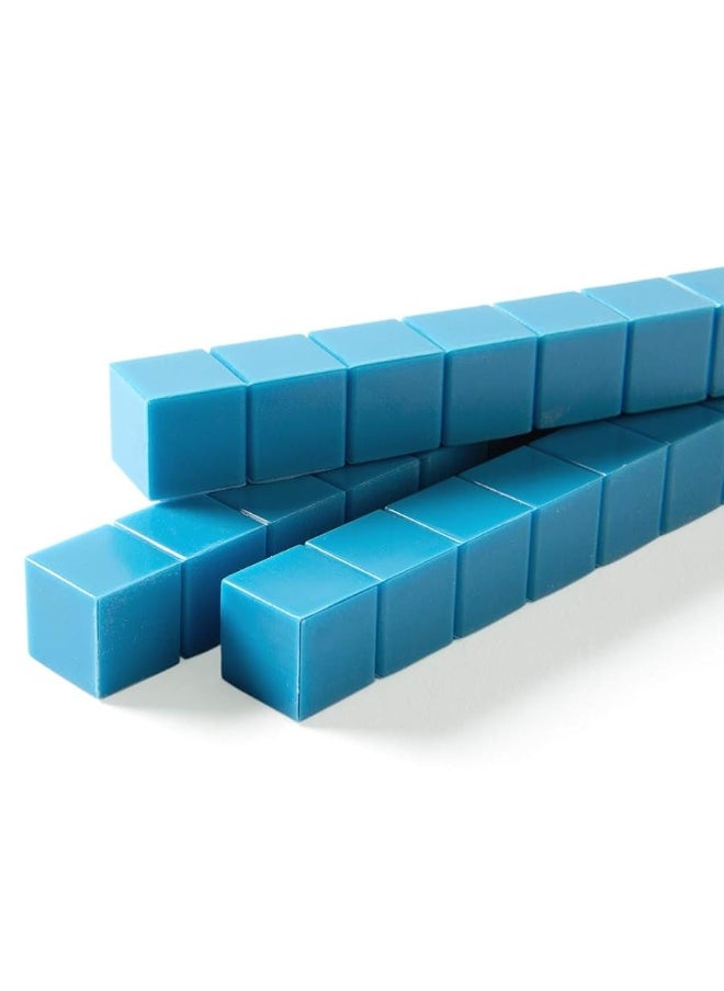 hand2mind - hand2mind Blue Plastic Base Ten Blocks Rods Set, Place Value Blocks, Counting Cubes for Kids Math, Base Ten Blocks Classroom Set, Math Blocks Kindergarten, Base 10 Math Manipulatives (Set of 50) - Image 1